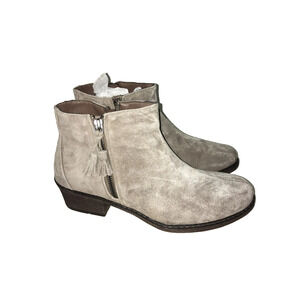 PROPET WOMEN'S REBEL SMOKED TAUPE LEATHER ANKLE BOOTS SIZE 10W (D)